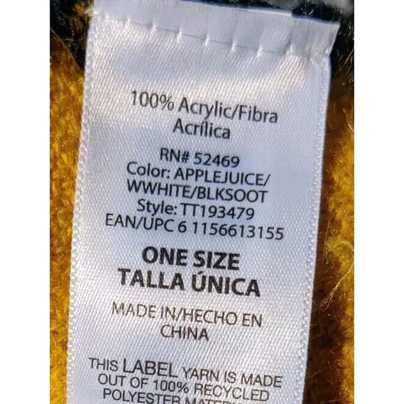 Time & Tru Black White Hounds Tooth Reversible Yellow Woven Blanket Scarf Fall🍂 - Picture 7 of 14